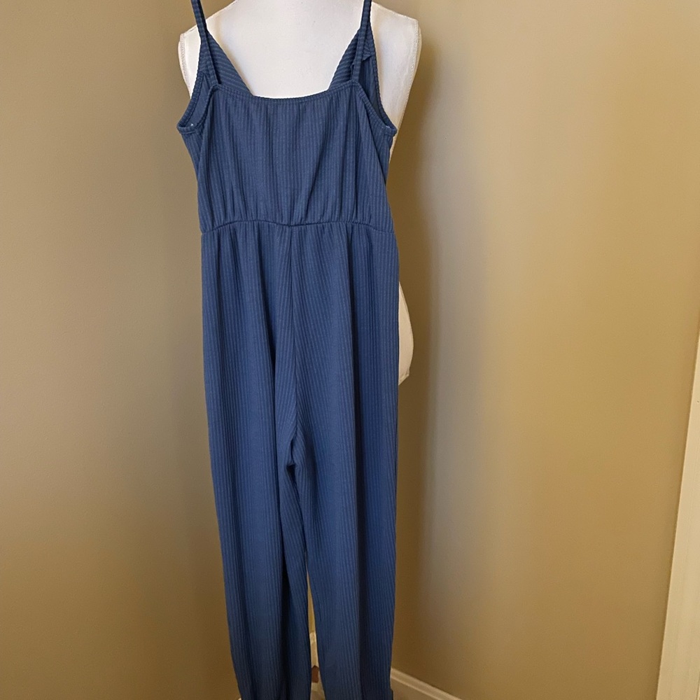Rolla Coster Textured Rib Jumpsuit, size Medium, Blue
